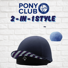 Load image into Gallery viewer, Official Junior Pony Club 2-In-1 Lycra Hat Silk