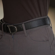Load image into Gallery viewer, Stirrup Leather Belt 35mm - Black Texture/ Silver