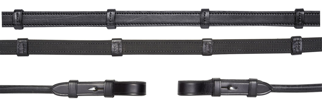 Schockemohle 1/2 Rubber Reins with Stops Rolled