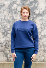 Load image into Gallery viewer, Soho Equestrian Navy Crew Sweatshirt
