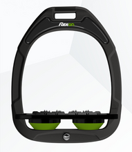 Load image into Gallery viewer, Flex-On Green Composite Flat Stirrups Black

