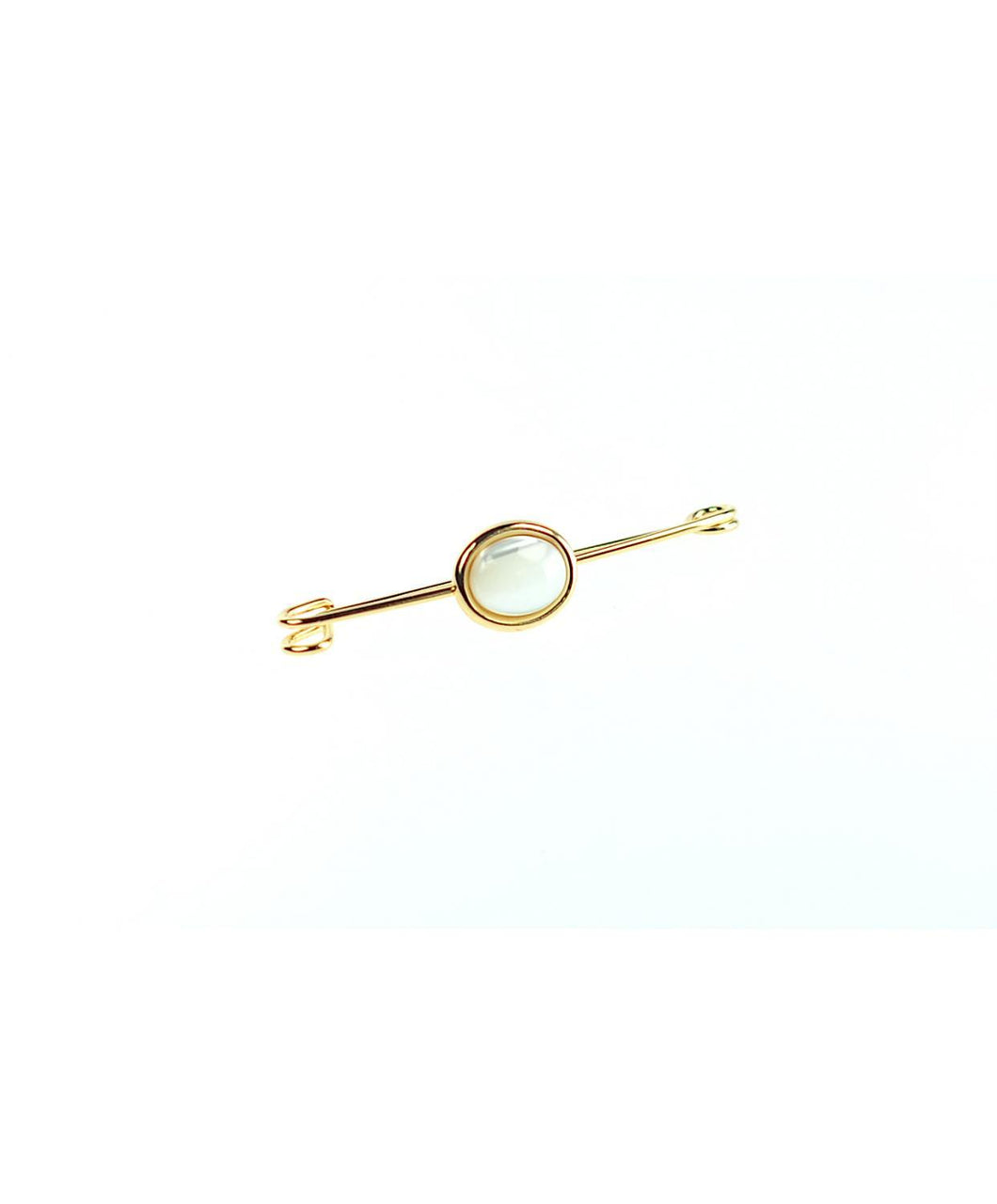 Showquest Mother of Pearl Stone Stock Pin Gold