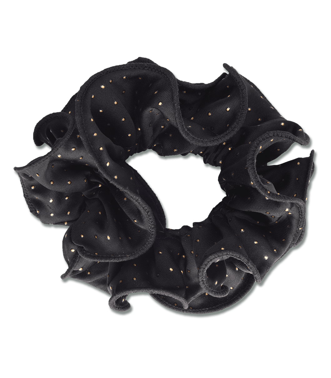 Black Hair Scrunchie with Gold